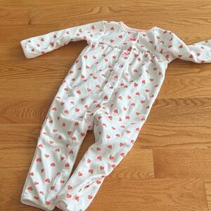 Heart Print Toddler One Piece Fleece PJ